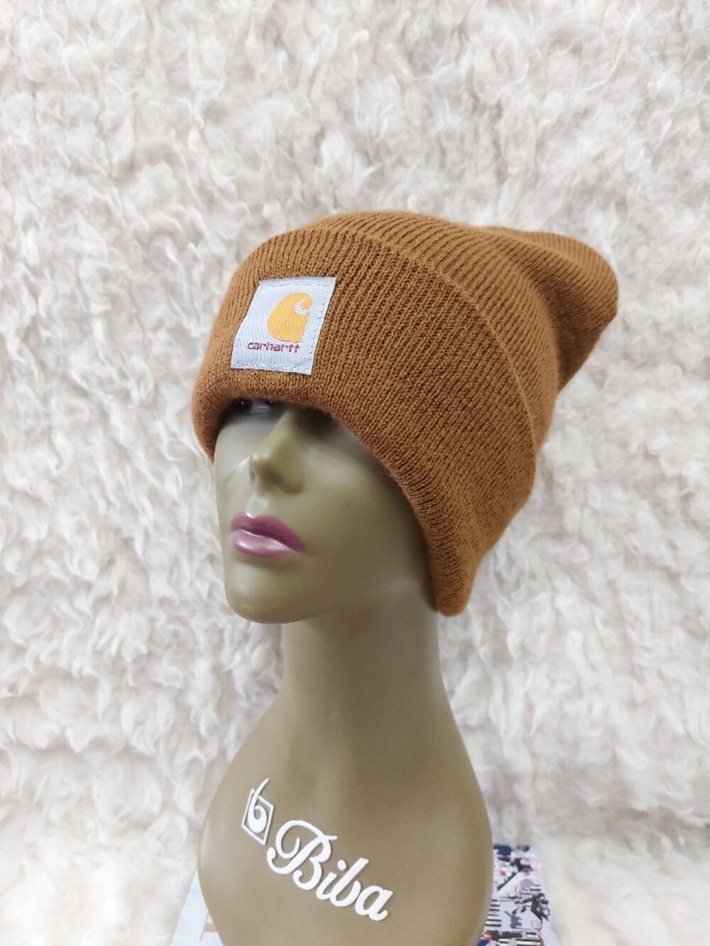 Carhartt Hat Adult Thick Cuffed Knit Beanie Iconic Brown A18 BRN One Size - Picture 2 of 5